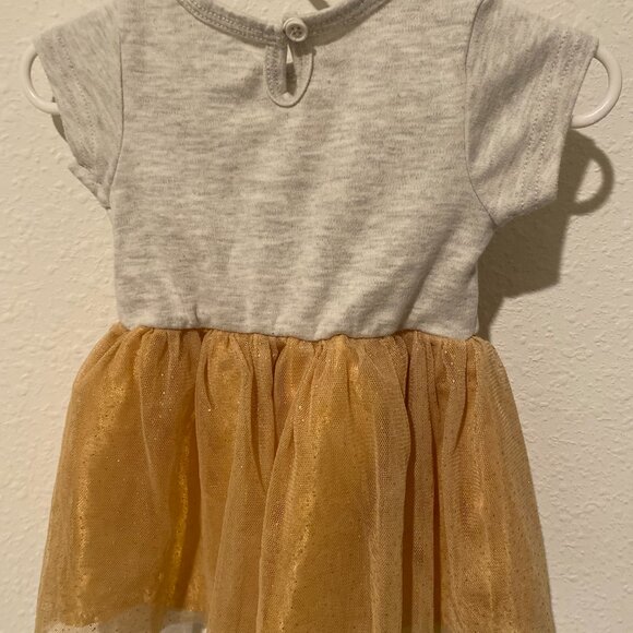 Baby Disney Minnie Mouse Gray & Gold Sparkle Dress – 6–9 Months (NWOT Condition) - Picture 2 of 4